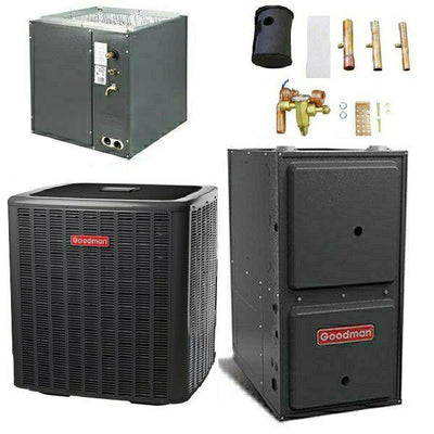 Goodman 3 Ton Cooling 16 SEER; 100k BTU Heating; 96% AFUE Gas Electric Air Conditioner System