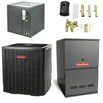 Goodman 3 Ton Cooling 16 SEER; 60k BTU Heating; 80% AFUE Gas Electric Air Conditioner System