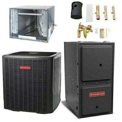 Goodman 2 Ton Cooling 16 SEER; 100k BTU Heating; 96% AFUE Gas Electric Air Conditioner System