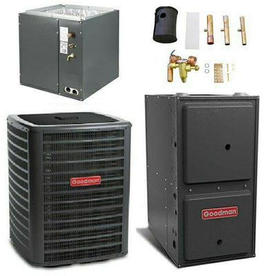 Goodman 5 Ton Cooling 16 SEER; 100k BTU Heating; 96% AFUE Gas Electric Air Conditioner System << Shipping in 48 States >>