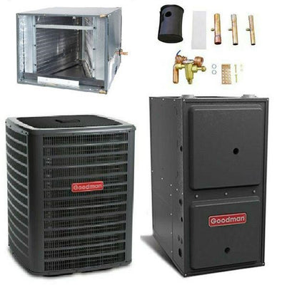 Goodman 3 Ton Cooling 17 SEER; 100k BTU Heating; 96% AFUE Gas Electric Air Conditioner System